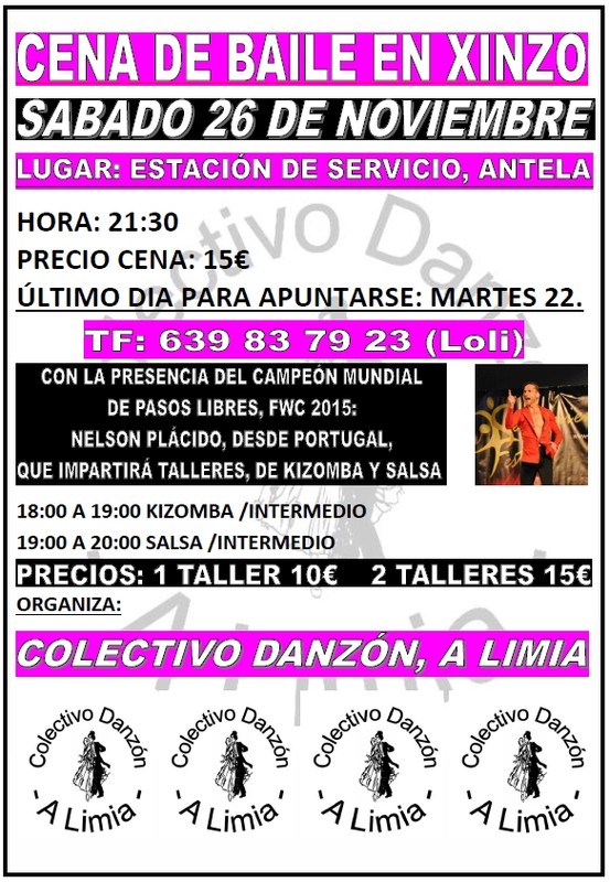 CENA DE BAILE EN XINZO, ORGANIZADA POR LA ESCUELA DE BAILE: COLECTIVO DANZÓN A LIMIA